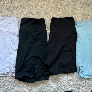 Set of Four Women’s Bike Shorts in Black, White, and Blue